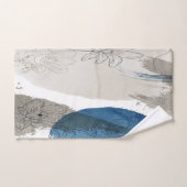 Abstrakte Blüten in Blau und Taupe Badhandtuch Set (Handtuch)