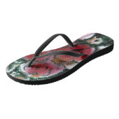 Abstrakte Blüten in Rot, Rot und Gelb Badesandalen (Schrägansicht)