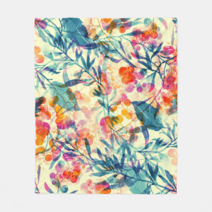 Abstrakte Blüten: Kräuter, Blume Muster. Fleecedecke