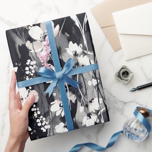 Abstrakte Blüten — Monochrome Röte Chic Geschenkpapier (Schenken)