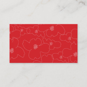 ABSTRAKTE BLÜTEN RED/WHITE VISITENKARTE