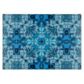 Abstrakte Blütenfarbe Blau Schneidebrett (Vorderseite)