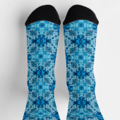 Abstrakte Blütenfarbe Blau Socken (Oben)