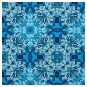 Abstrakte Blütenfarbe Blau Stoff