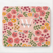 Abstrakte Blütenfarbe, handbemalt Mousepad (Vorne)