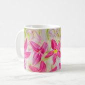 Abstrakte Blütenfarbe Kaffeetasse (Vorderseite Links)