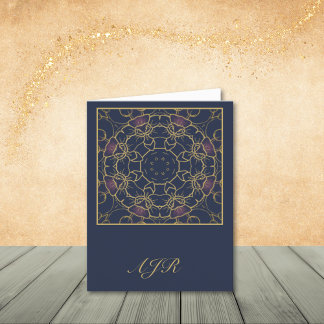 Abstrakte Blütenkarte für Gold und Rosa Dankeskarte