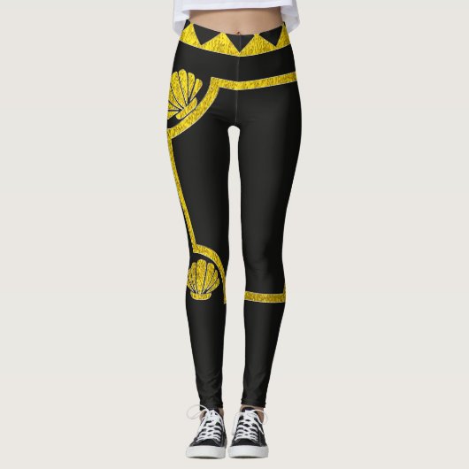 abstrakte Blütenkunst Leggings (Vorderseite)