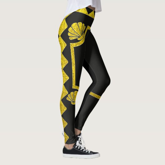 abstrakte Blütenkunst Leggings (Rechts)