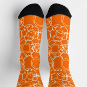 Abstrakte Blütenmatrix (Orange) Fine Art Socken (Oben)