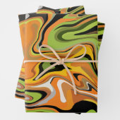 Abstrakte Blütenstände von Herbstfarben Geschenkpapier Set (Beispiel)