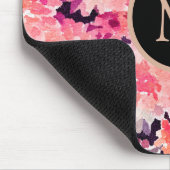 Abstrakte blutfarbige Monogramm Mousepad (Ecke)