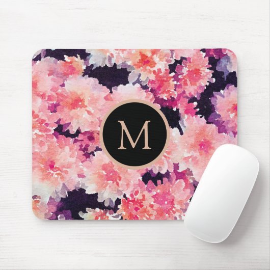 Abstrakte blutfarbige Monogramm Mousepad (Mit Mouse)