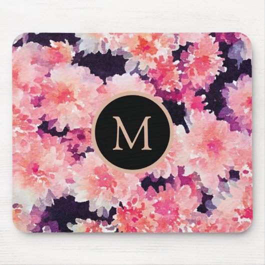 Abstrakte blutfarbige Monogramm Mousepad (Vorne)