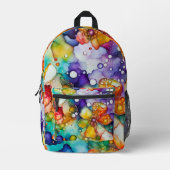 Abstrakte Bluthochalkohol Tinte Bedruckter Rucksack (Vorderseite)