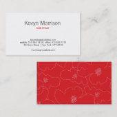 ABSTRAKTE BLUTUNGEN WEISS/ROT VISITENKARTE (Vorne/Hinten)