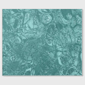 Abstrakte Body Nature Cells Gold Aquamariner Glitz Geschenkpapier (Flach)