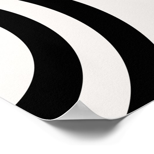 Abstrakte Bögen Moderne Schwarz-Weiß-Linien Poster (Ecke)