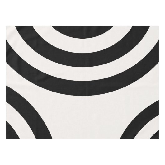 Abstrakte Bögen Moderne Schwarz-Weiß-Linien Tischdecke (Vorderseite (Horizontal))