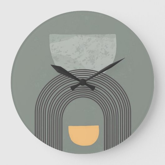 Abstrakte Bohemische Formen Große Wanduhr (Vorderseite)