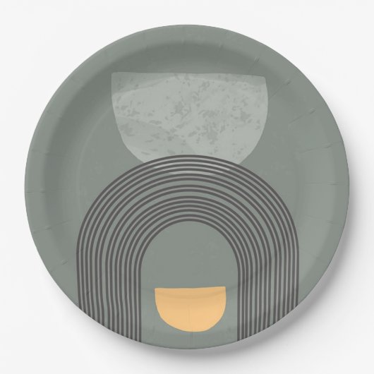 Abstrakte Bohemische Formen Pappteller (Vorderseite)