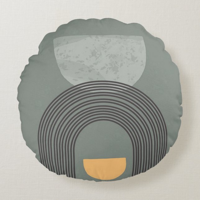 Abstrakte Bohemische Formen Rundes Kissen (Vorderseite)