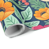 Abstrakte Boho-Anemone Geschenkpapier (Rolleneckpunkt)