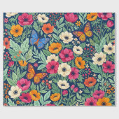 Abstrakte Boho-Anemone Geschenkpapier (Flach)