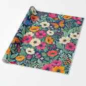 Abstrakte Boho-Anemone Geschenkpapier (Ungerollt)