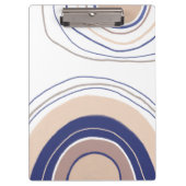 Abstrakte Boho Arches - Blau und Beige Klemmbrett (Vorderseite)