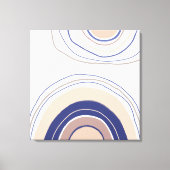 Abstrakte Boho Arches - Blau und Beige Leinwanddruck (Vorderseite)