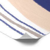 Abstrakte Boho Arches - Blau und Beige Poster (Ecke)