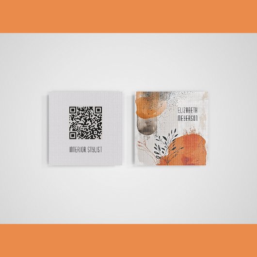 Abstrakte Boho-Blätter, die die Visitenkarte anruf