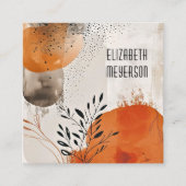 Abstrakte Boho-Blätter, die die Visitenkarte anruf (Vorderseite)