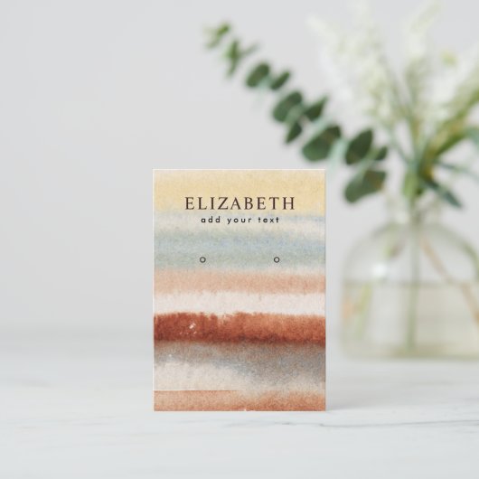 Abstrakte Boho Earring Display Card Visitenkarte (Stehend Vorderseite)