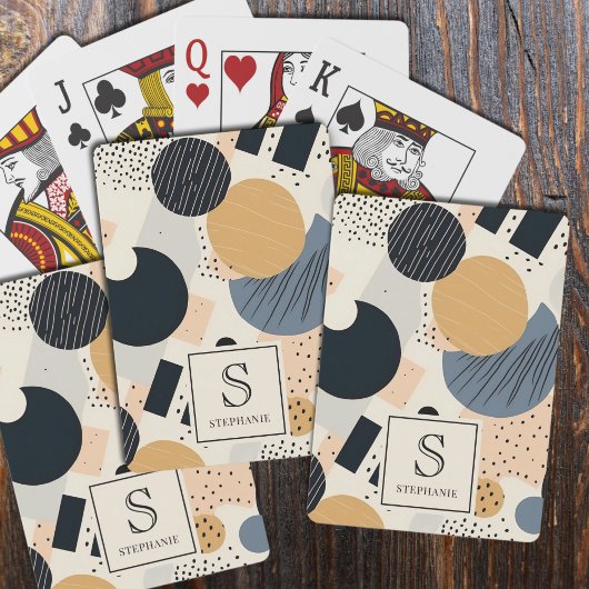 Abstrakte Boho-Erde geometrische Formen monogrammi Spielkarten