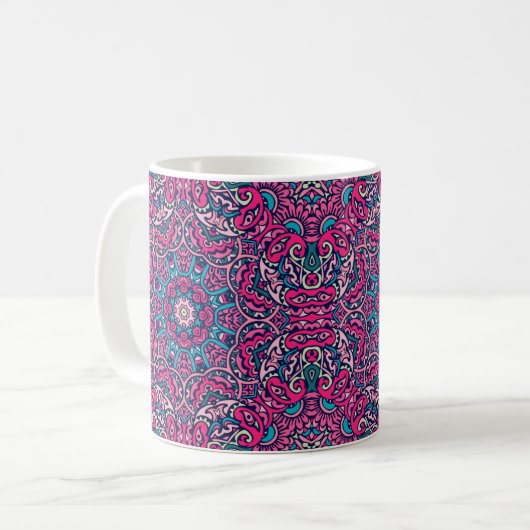 ABSTRAKTE BOHO FESTIVE MANDALA PATERN TASSE (Vorderseite Links)