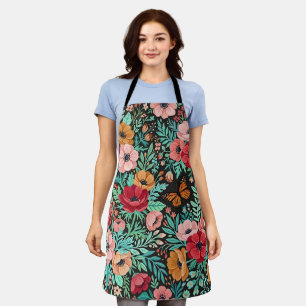 Abstrakte Boho-Floral-Anemonen-Schmetterlings-Schü Schürze