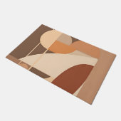 Abstrakte Boho-Geometrie Terrakotta Modern Fußmatte (Schrägansicht)