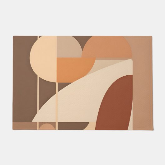 Abstrakte Boho-Geometrie Terrakotta Modern Fußmatte (Vorderseite)