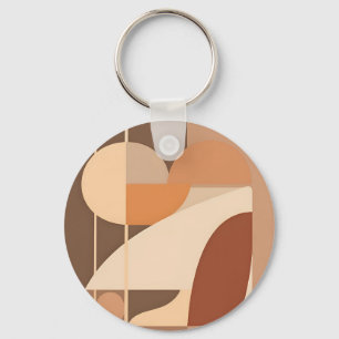 Abstrakte Boho-Geometrie Terrakotta Modern  Schlüsselanhänger