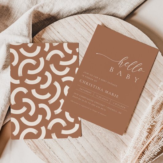 Abstrakte Boho Geschlechtsneutrale Babydusche Einladung