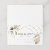 Abstrakte Boho Gold Arches Hochzeit Platzkarte (Außenseite Aufgefaltet)