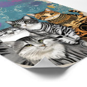 Abstrakte Boho Katzen Wohngestaltung Poster drucke (Ecke)