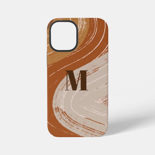 Abstrakte Boho-Kunst, erdige Töne iPhone Hülle (Rückseite)