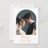 abstrakte boho minimale moderne Hochzeit Dankeskarte (Vorderseite)