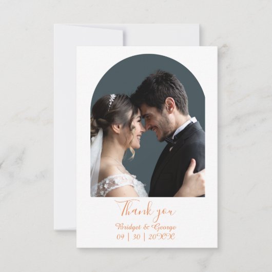 abstrakte boho minimale moderne Hochzeit Dankeskarte (Vorderseite)