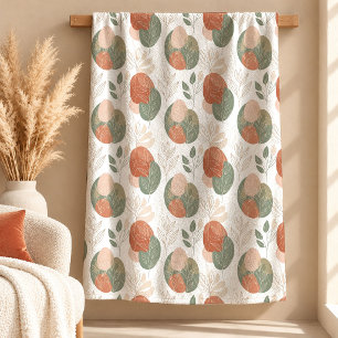 Abstrakte Boho-Regenbogen-Blätter-Formen-Wurfdecke Fleecedecke