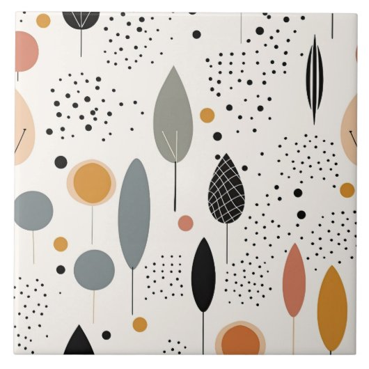 Abstrakte Boho Retro Kollektion Fliese (Vorderseite)