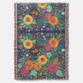 Abstrakte Boho-Sonnenblumen-Monarch-Decken Decke (Vorderseite Vertikal)